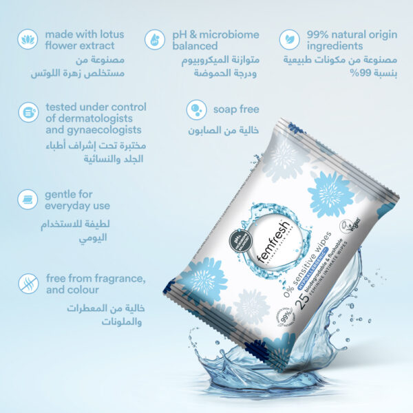 Femfresh Intimate 0% Sensitive Wipes 25's - Image 4